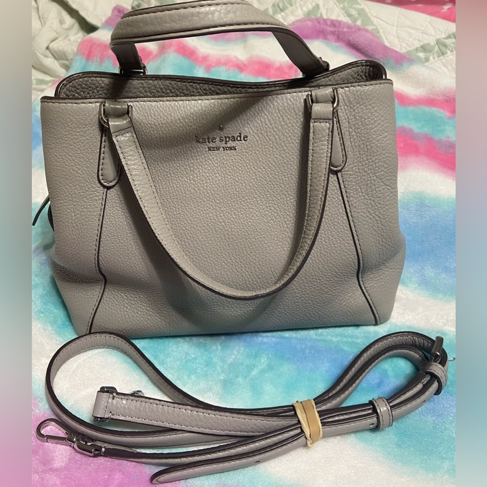 KATE SPADE Light Gray Satchel Crossbody Bag